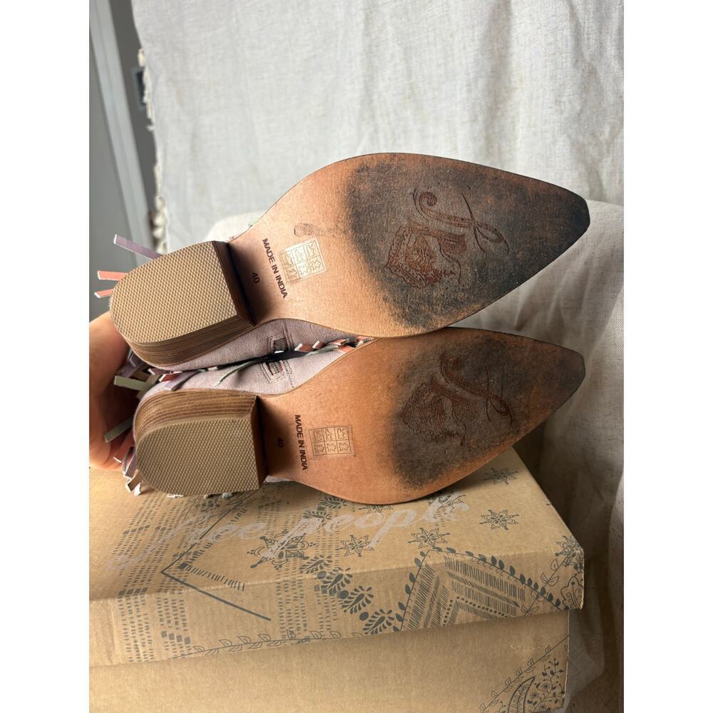 Free People Pink Lawless Fringe Western Boots Size 40 - Picture 7 of 12